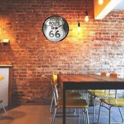 Reloj de pared sobre disco de vinilo Route 66 - Imagen 3