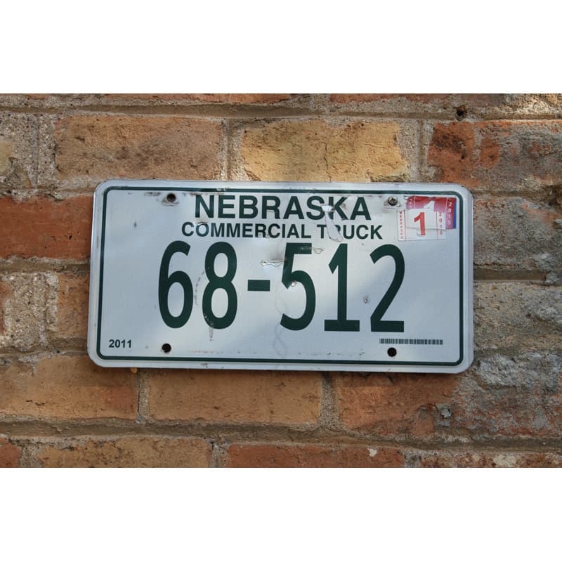 Matrículas Americanas Nebraska Truck