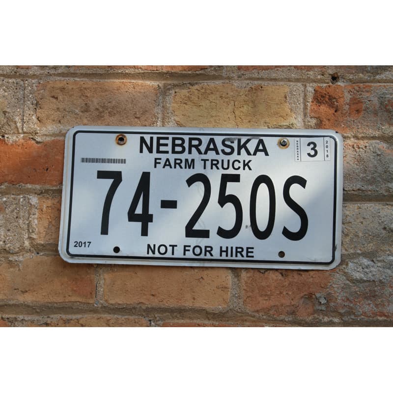 Matrículas Americanas Nebraska Farm Truck