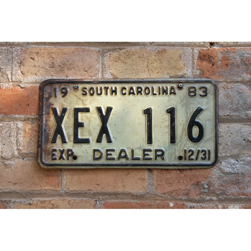 Matrículas Americanas South Carolina Año 1983 Dealer