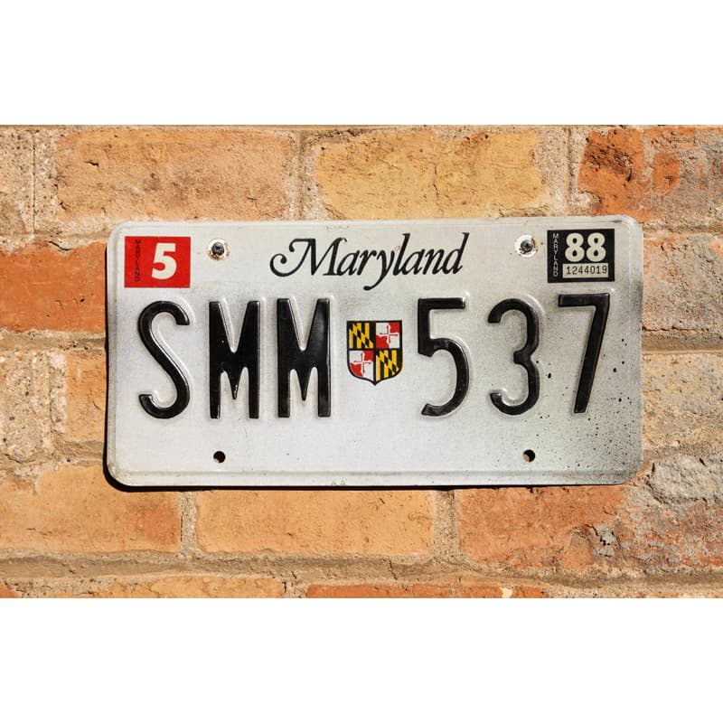Matrículas Americanas Maryland Año 1986