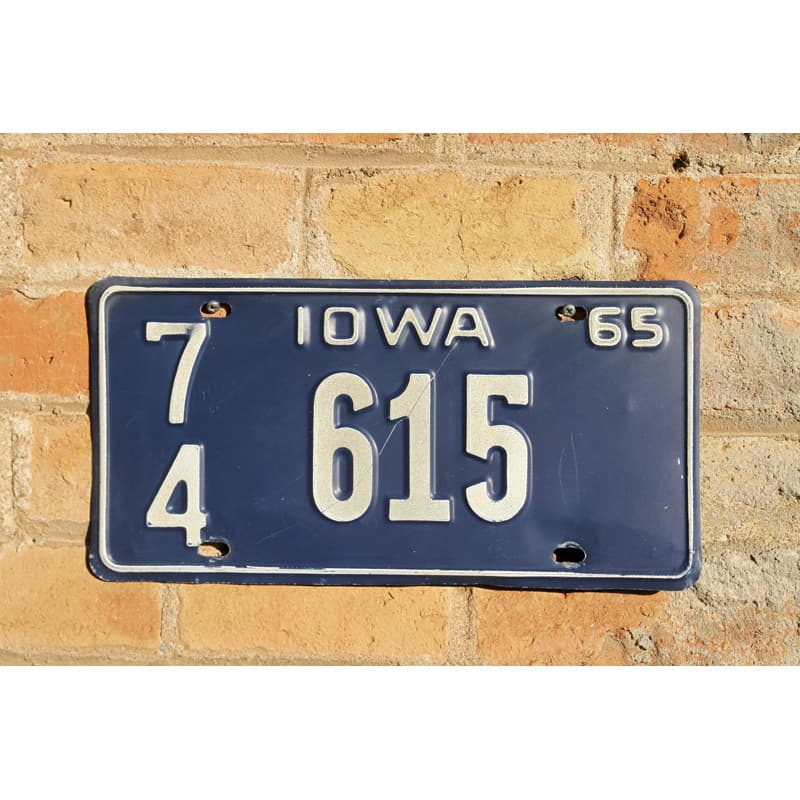 Matrículas Americanas Iowa Año 1965