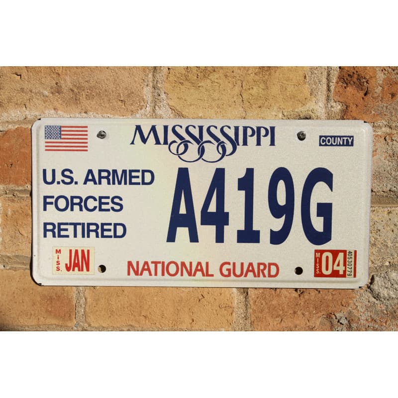 Matrículas Americanas Mississippi National Guard