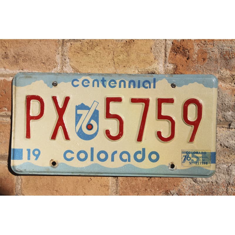 Matrículas Americanas Colorado Centennial AÑi 1974-75