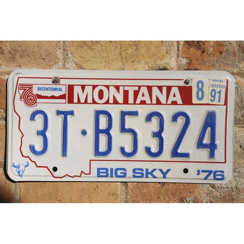Matrículas Americanas Montana Bicentennial