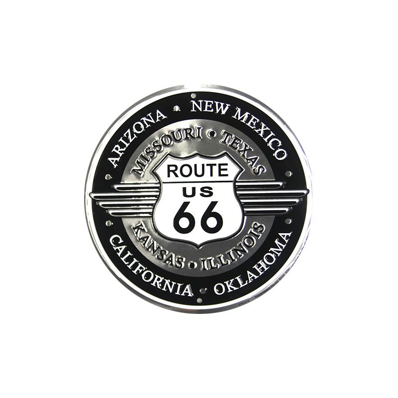 Placa Decorativa Route 66 black silver