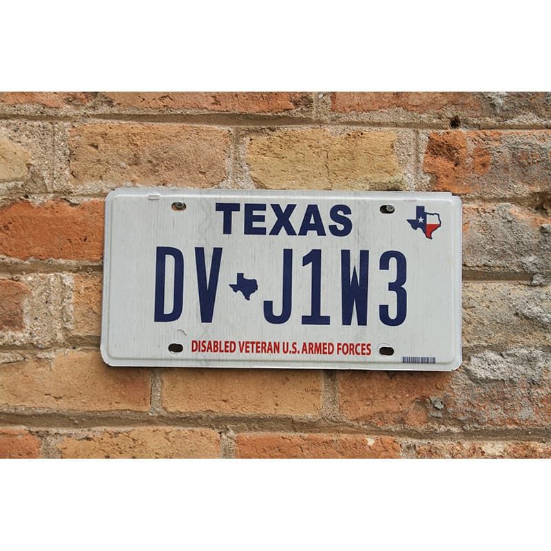 Matrículas Americanas Texas Disabled Veteran