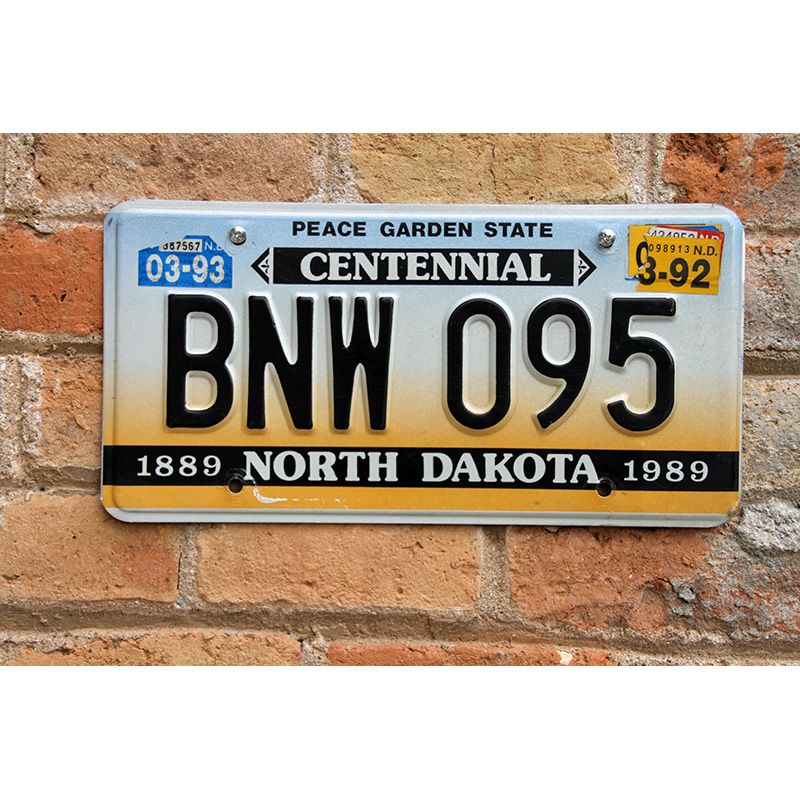 Matrículas Americanas North Dakota Centennial Año 1987-1992
