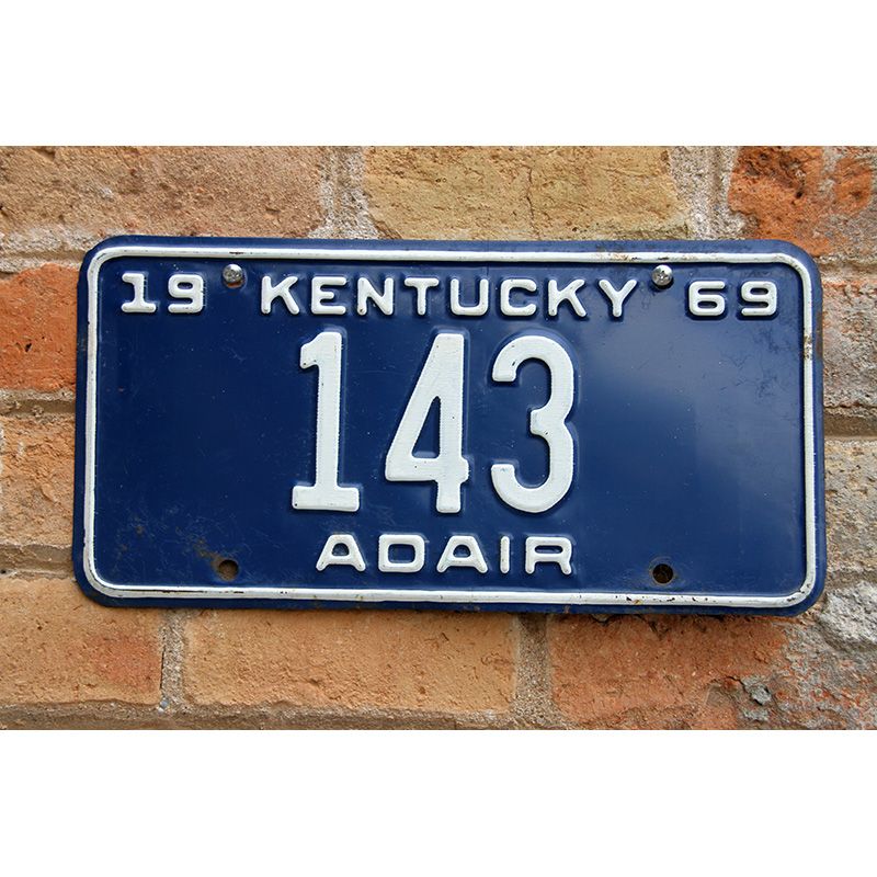 Matrículas Americanas Kentucky Año 1969