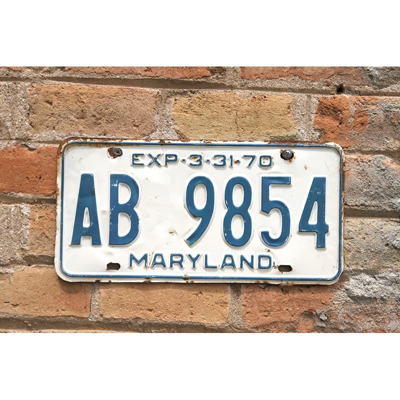 Matrículas Americanas Maryland Año 1970
