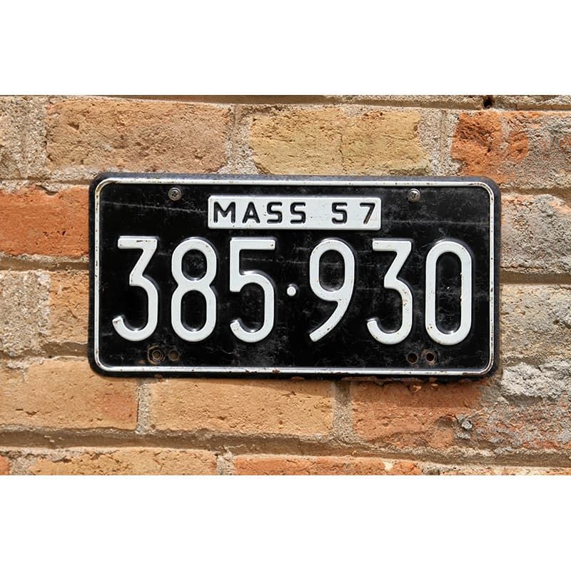 Matrículas Americanas Massachusetts Año 1957