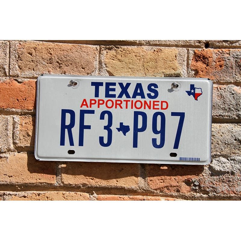 Matrículas Americanas Texas Apportioned