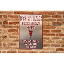 Placa Decorativa Pontiac Parking Only Silver - Imagen 2
