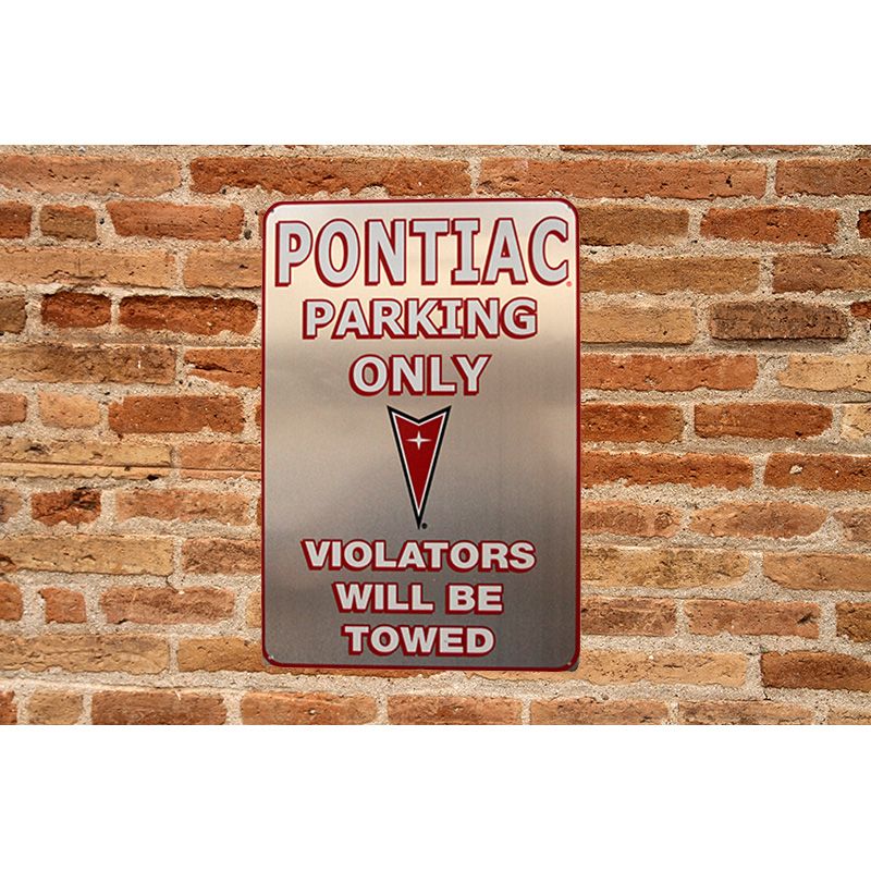 Placa Decorativa Pontiac Parking Only Silver - Imagen 2