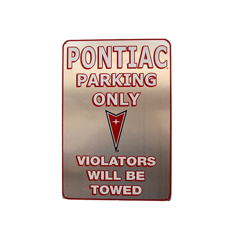 Placa Decorativa Pontiac Parking Only Silver