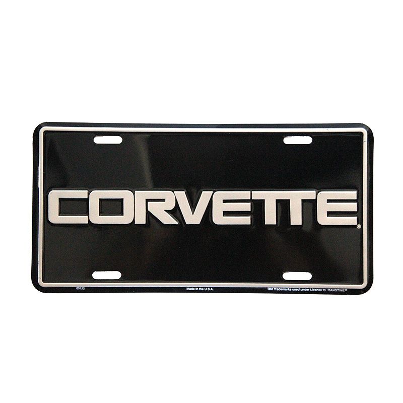 Placa de Matricula Decorativa Corvette Black