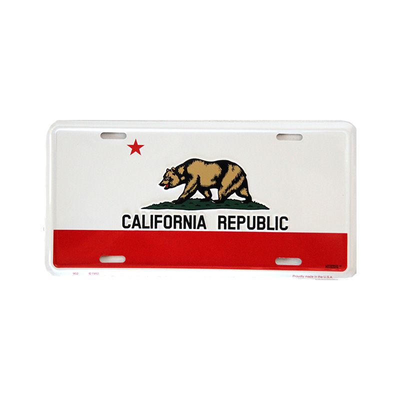 Placa de Matricula Decorativa Bandera California