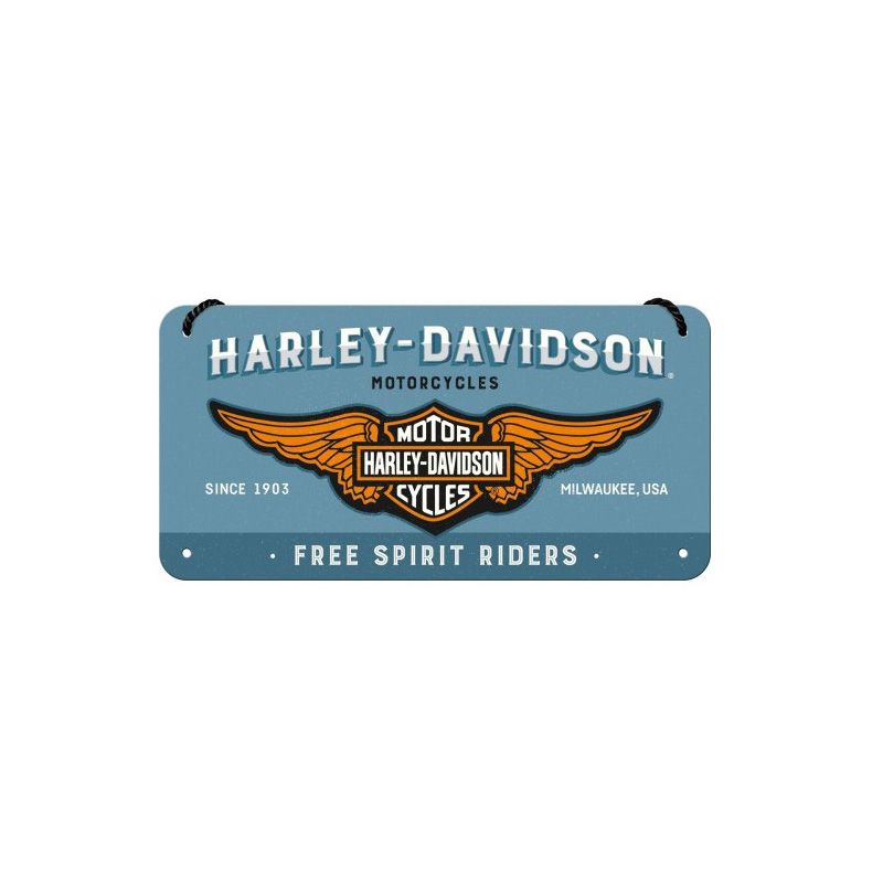 Placa decorativa Matricula de Moto Harley Davidson Free Spirit Riders 10x20 cm