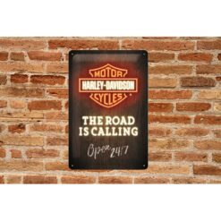 Placa decorativa Harley Davidson Open 24/7 20x30 cm - Imagen 2