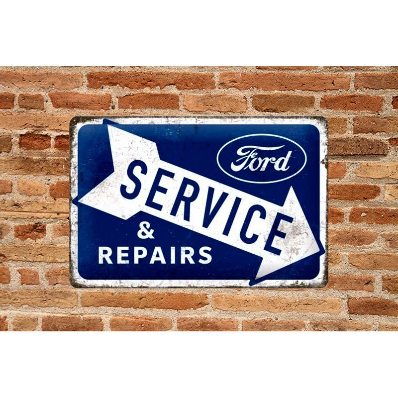 Placa decorativa de metal Ford Service 20x30 cm - Imagen 2