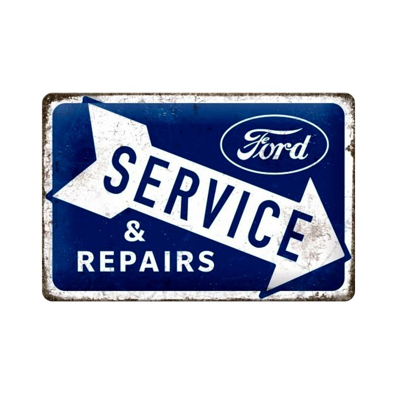 Placa decorativa de metal Ford Service 20x30 cm