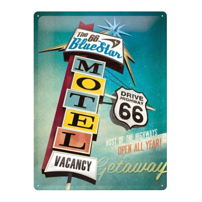Placa decorativa Route 66 Motel 30x40 cm