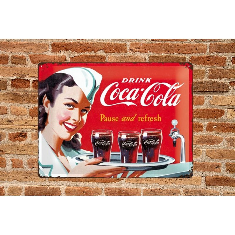 Placa decorativa Coca-Cola Pause and Refresh 30x40 cm - Imagen 2