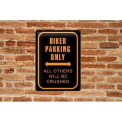 Placa decorativa de metal Biker Parking Only 30x40 cm - Imagen 2