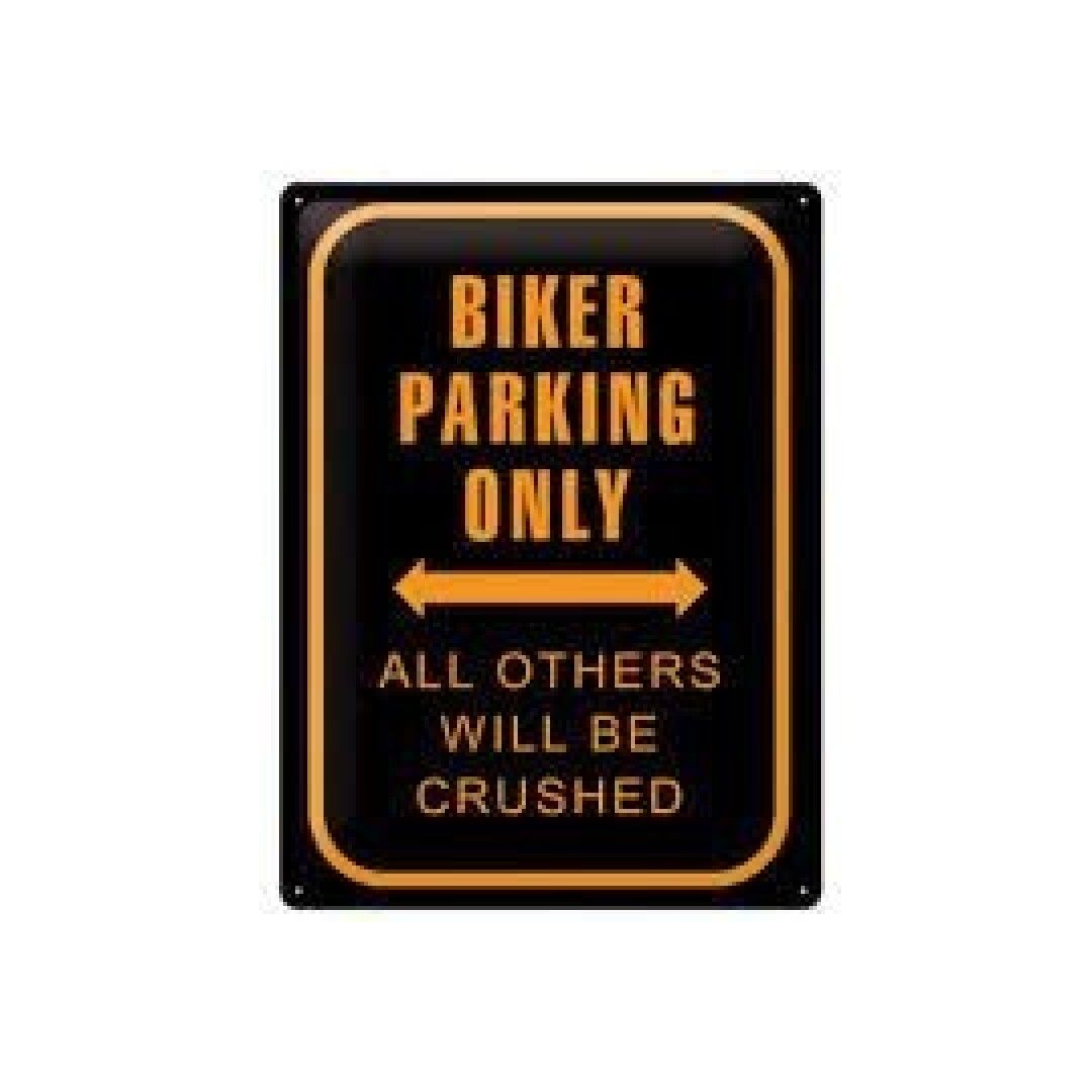 Placa decorativa de metal Biker Parking Only 30x40 cm