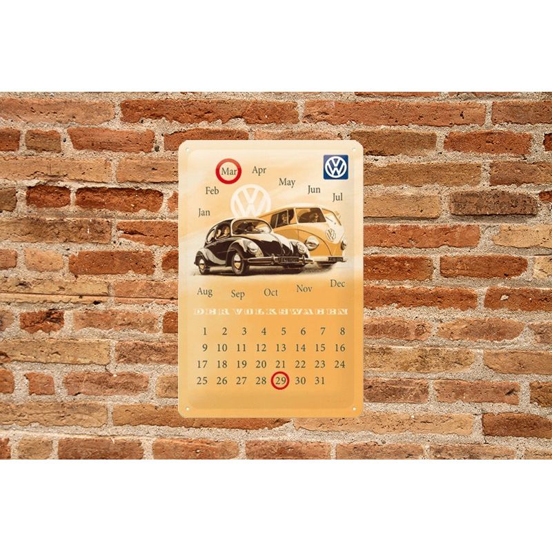 Calendario Placa decorativa Volkswagen 20x30 cm - Imagen 2