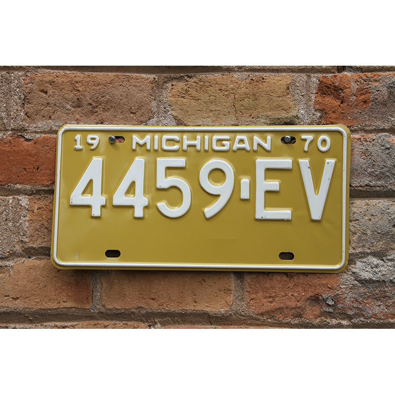 Matrículas Americanas Michigan Año 1970 Basic