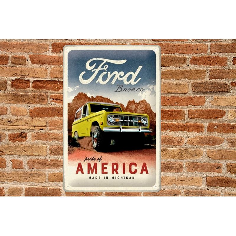 Placa decorativa de metal Ford Bronco 20x30 cm - Imagen 2