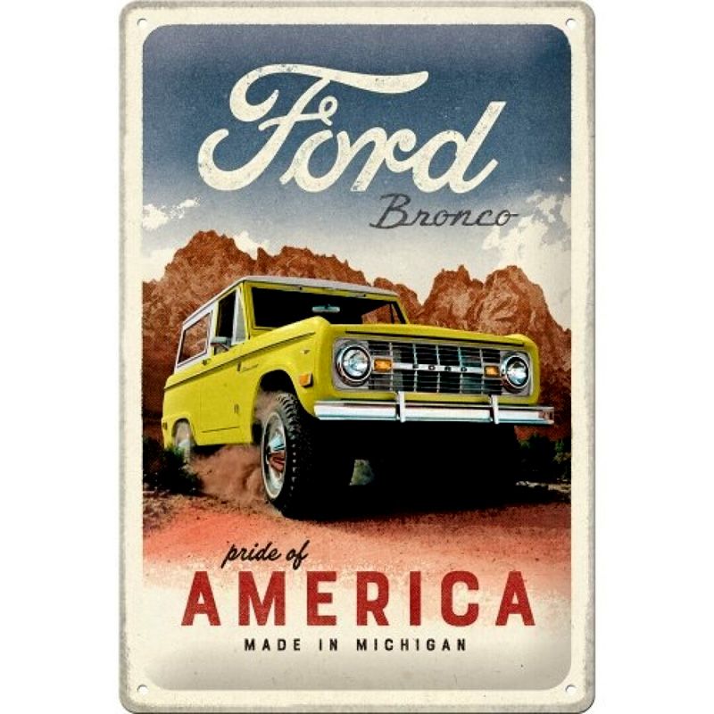 Placa decorativa de metal Ford Bronco 20x30 cm