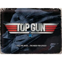 Placa decorativa de metal Top Gun 30x40 cm