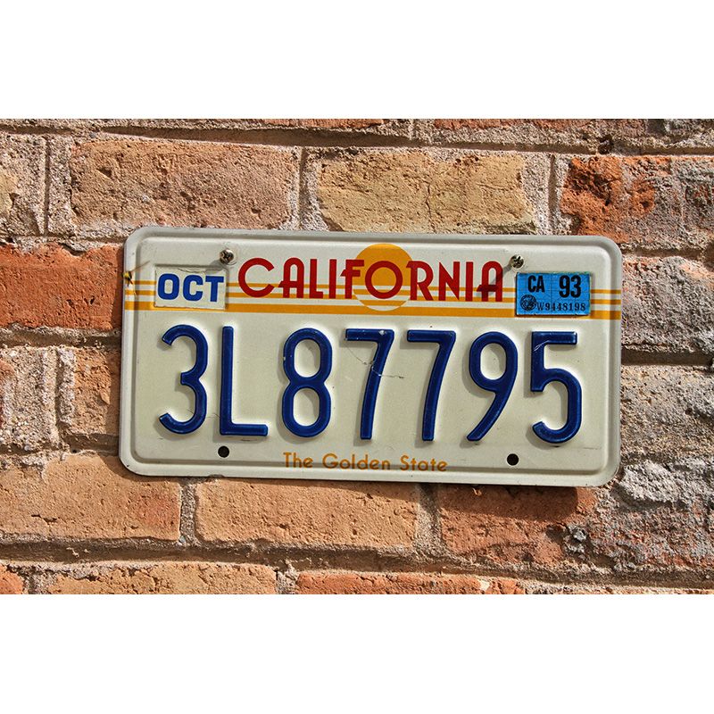 Matrículas Americanas California Año 1982