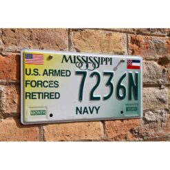 Matrículas Americanas Mississippi Navy Flags - Imagen 2