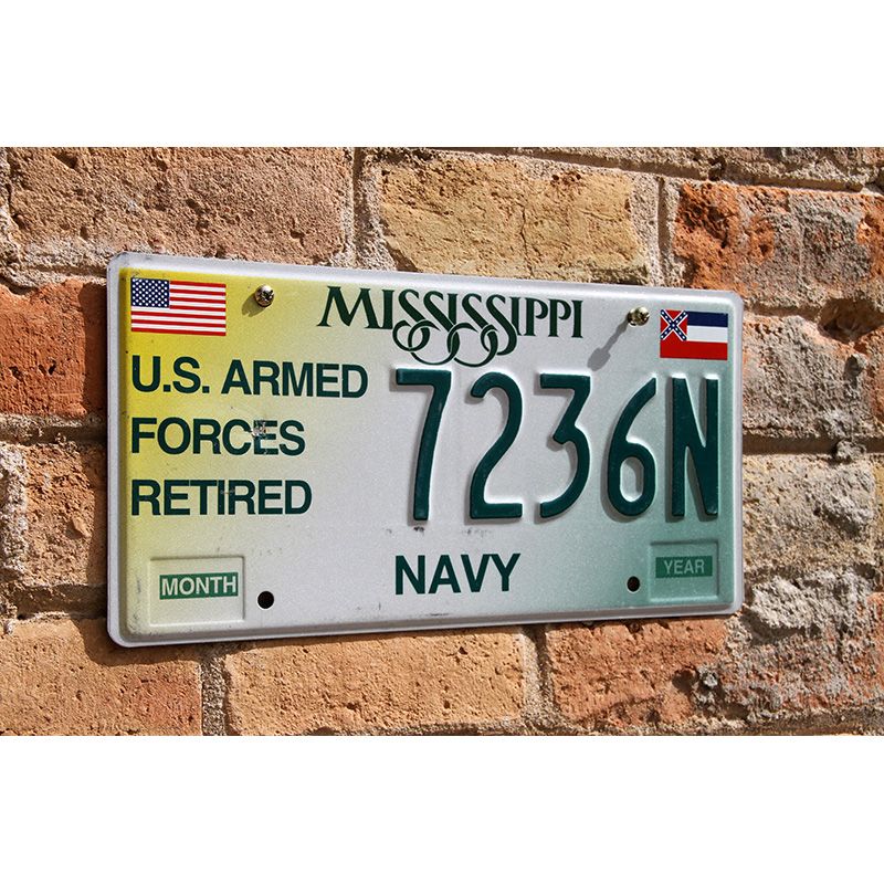 Matrículas Americanas Mississippi Navy Flags - Imagen 2