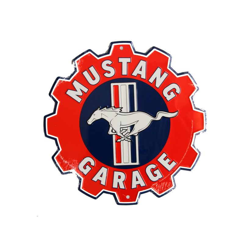 Placa de Matricula Decorativa Mustang Garage Engranaje
