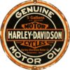 Placa decorativa de metal Harley Davidson Globo 35 cm