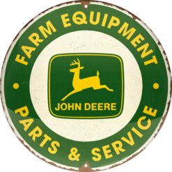 Placa decorativa de metal John Deere Globo 35 cm