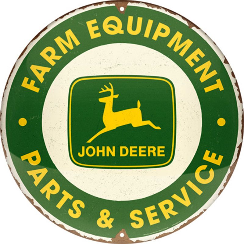 Placa decorativa de metal John Deere Globo 35 cm