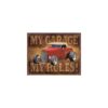 Placa decorativa Hot Rod My Garage My Rules