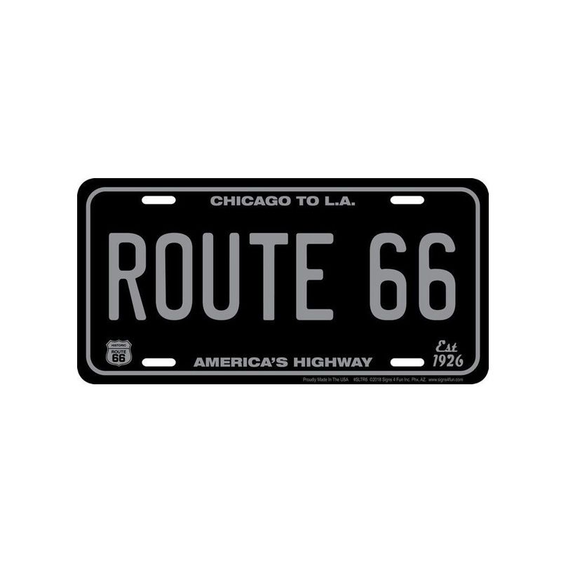 Placa de Matricula Decorativa Route 66 Chicago to LA