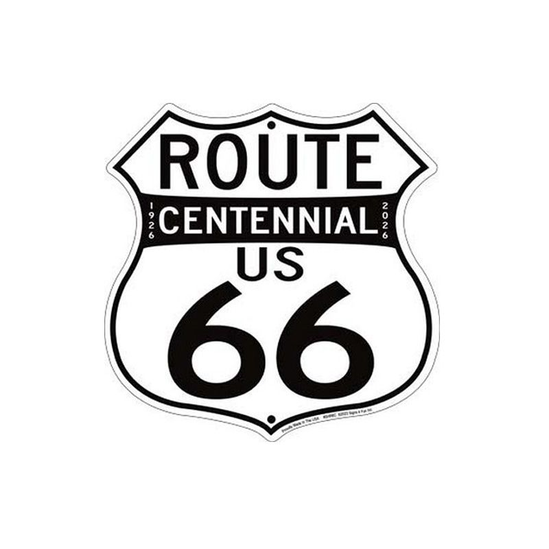 Emblema Placa de Metal Route 66 Centenario