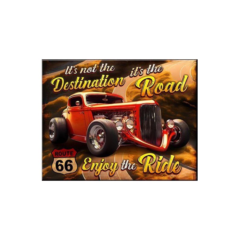 Placa decorativa Hot Rod Route 66 Enjoy the Ride