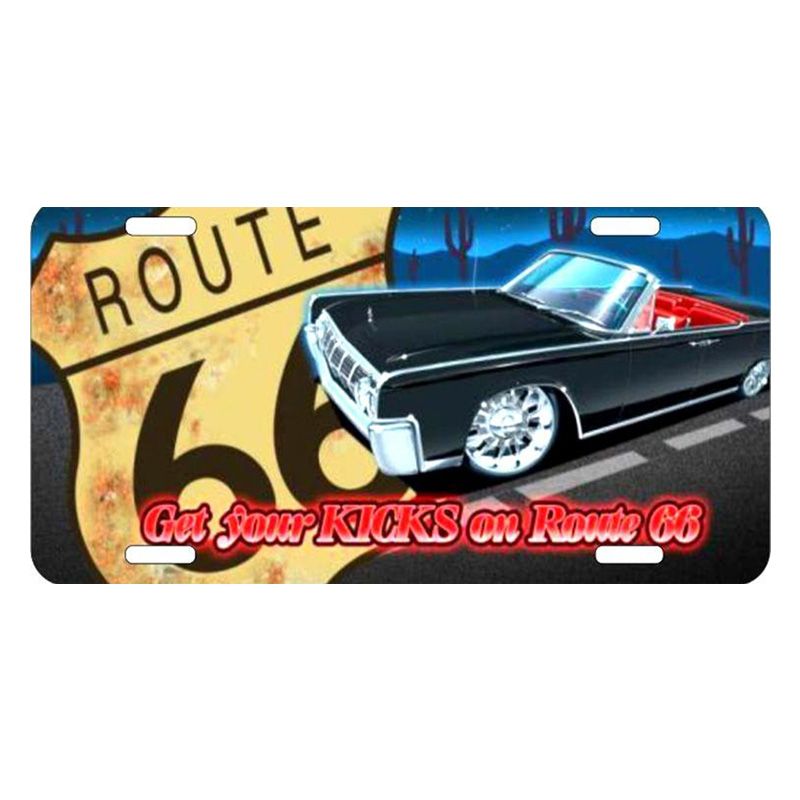 Placa de Matricula Decorativa Route 66 Classic Car
