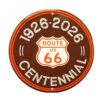 Placa Decorativa Route 66 1926-2026 Centennial Orange