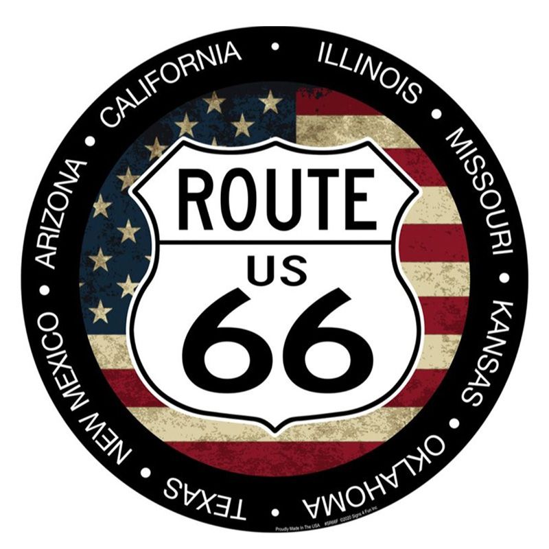 Placa Decorativa Route 66 Estados