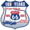 Emblema Placa de Metal Route 66 100 Years