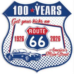 Emblema Placa de Metal Route 66 100 Years
